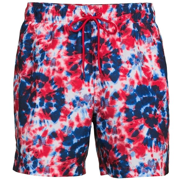 George Men's Americana Swim Shorts Tie Dye Print Pockets Size 3XL(48/50) NWT - Picture 1 of 4